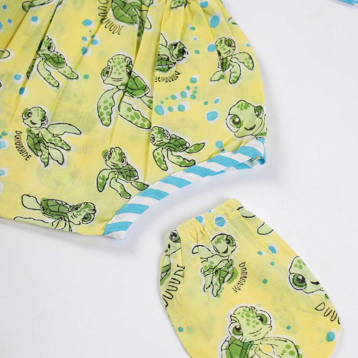 Newborn Jhabla Set - Turtle Design Hand Block Printed
