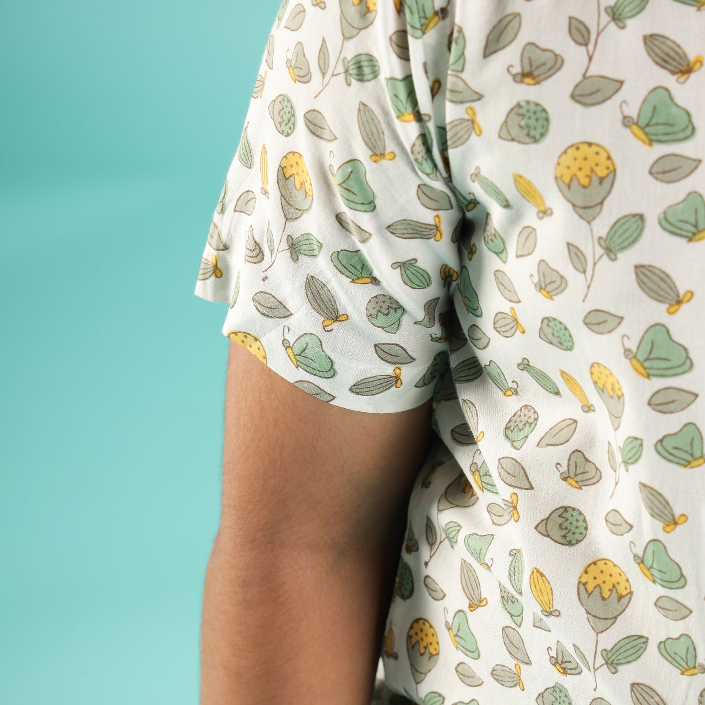 Lemon Leaf Design Hand Block Printed Cotton Half Sleeve Shirt for Boys – Sanganeri Kids Wear