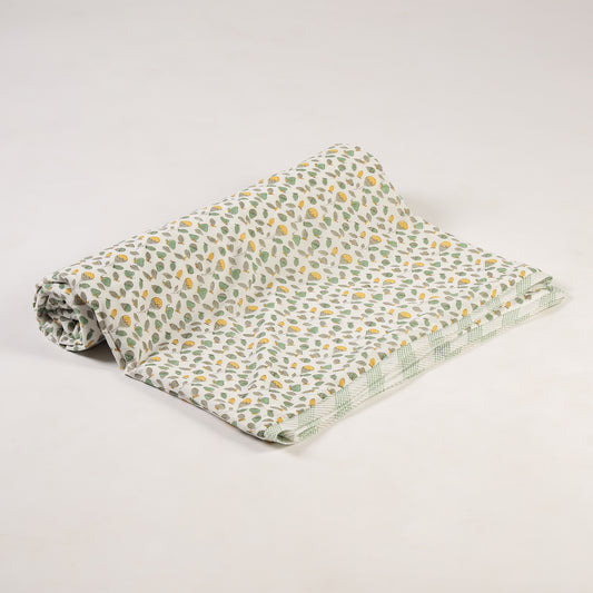 Green Meadow Design Hand Block Printed Cotton Swaddle Blanket