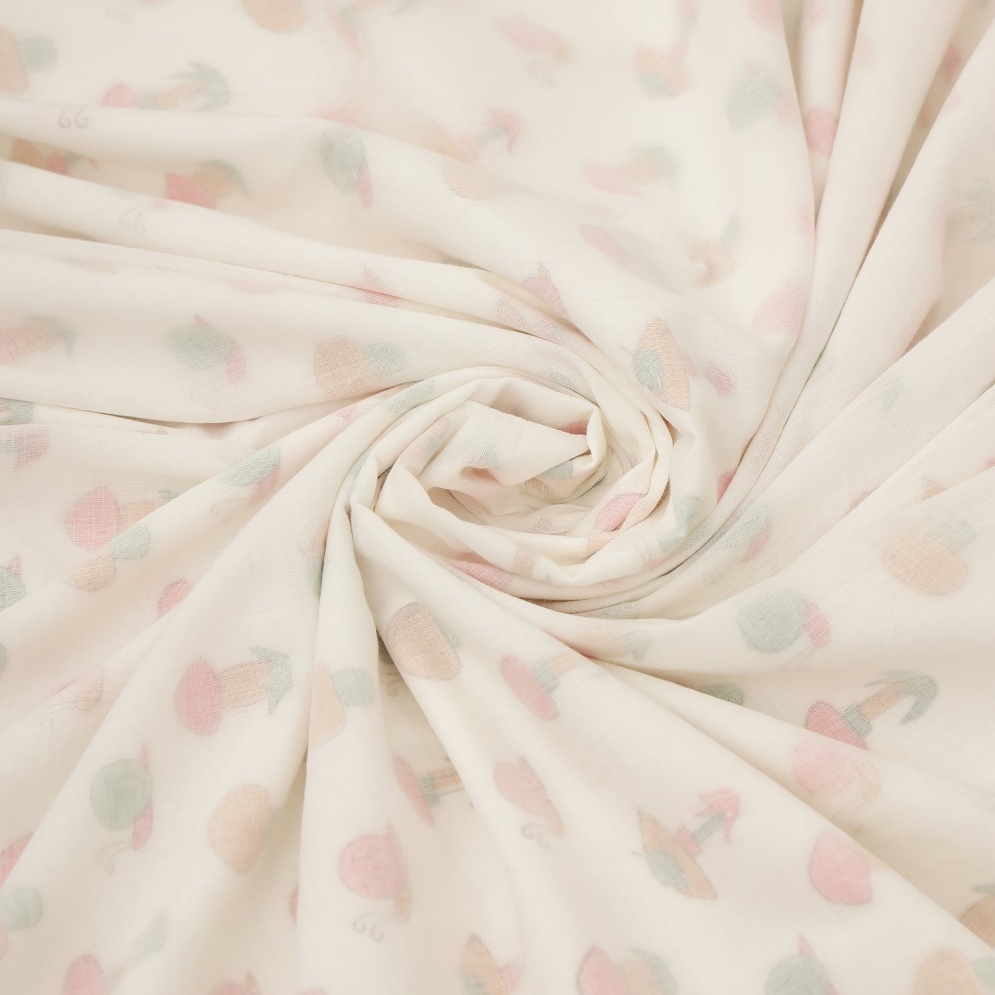 Mushroom Snail Design Hand Block Printed Cotton Swaddle Blanket