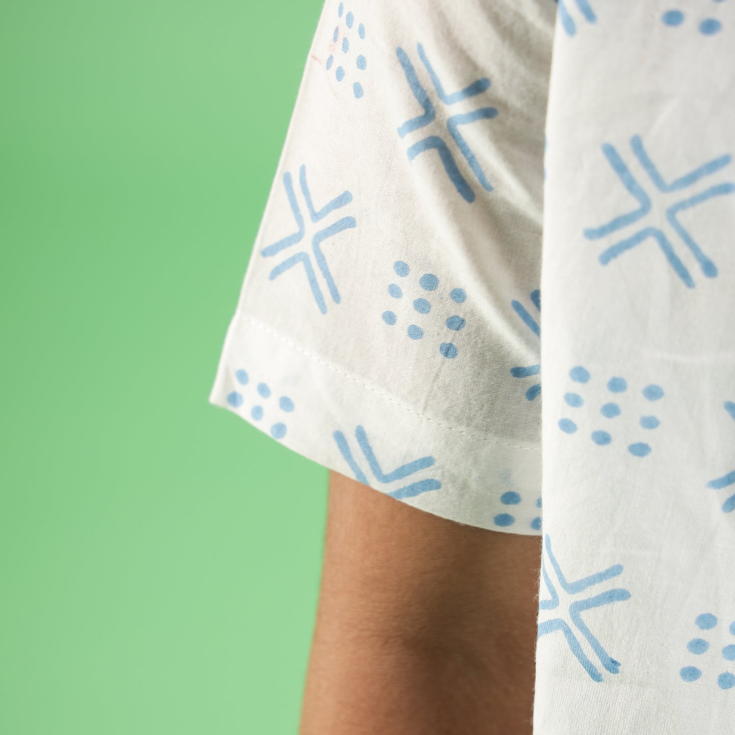 Geometric Pattern Design Hand Block Printed Cotton Half Sleeve Shirt for Boys – Sanganeri Kids Wear