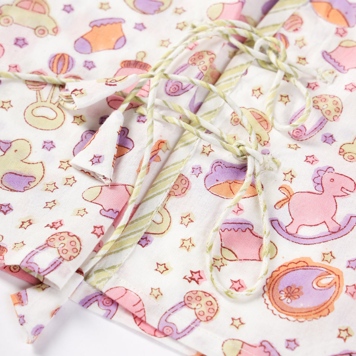 "Newborn Jhabla Set - Essentials Design Hand Block Printed".