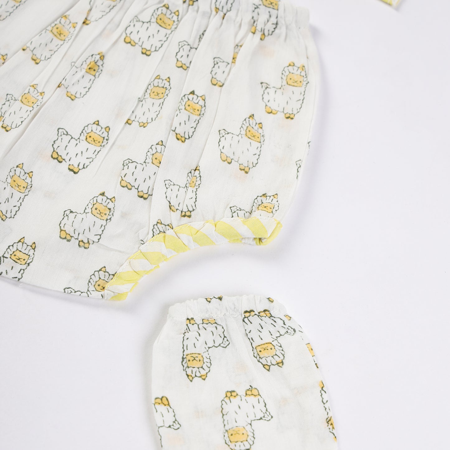 Newborn Jhabla Set - Elephants & Stars Hand Block Printed