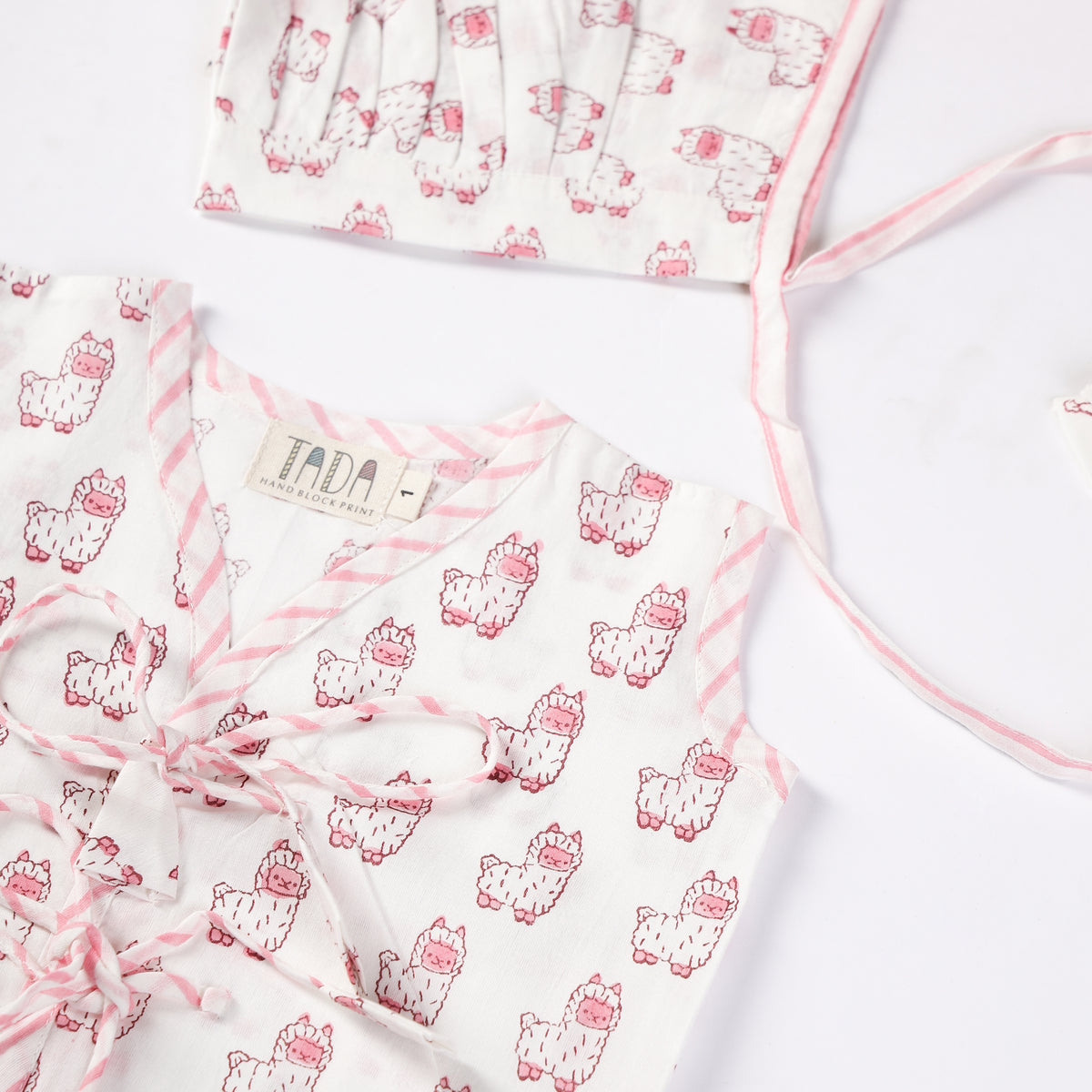 Newborn Jhabla Set - Cute Owl Hand Block Print