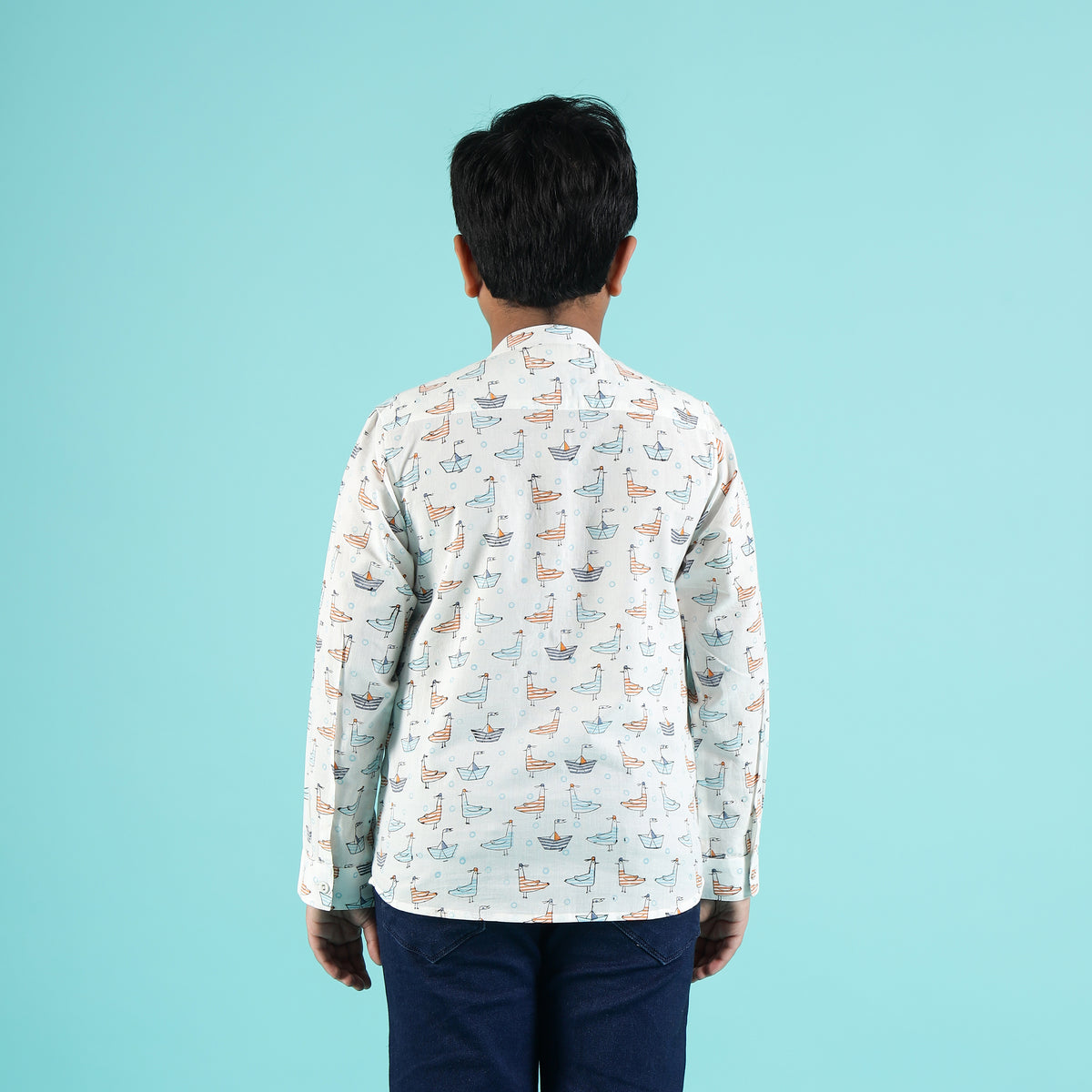 Ocean Voyage Design Hand Block Printed Cotton Half Sleeve Co-ord Set for Boys – Sanganeri Kids Wear