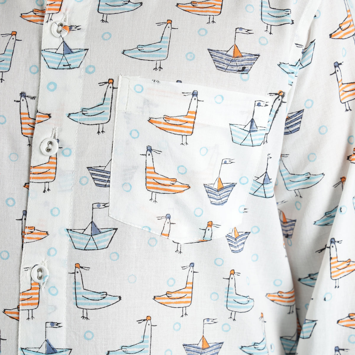 Ocean Voyage Design Hand Block Printed Cotton Half Sleeve Co-ord Set for Boys – Sanganeri Kids Wear