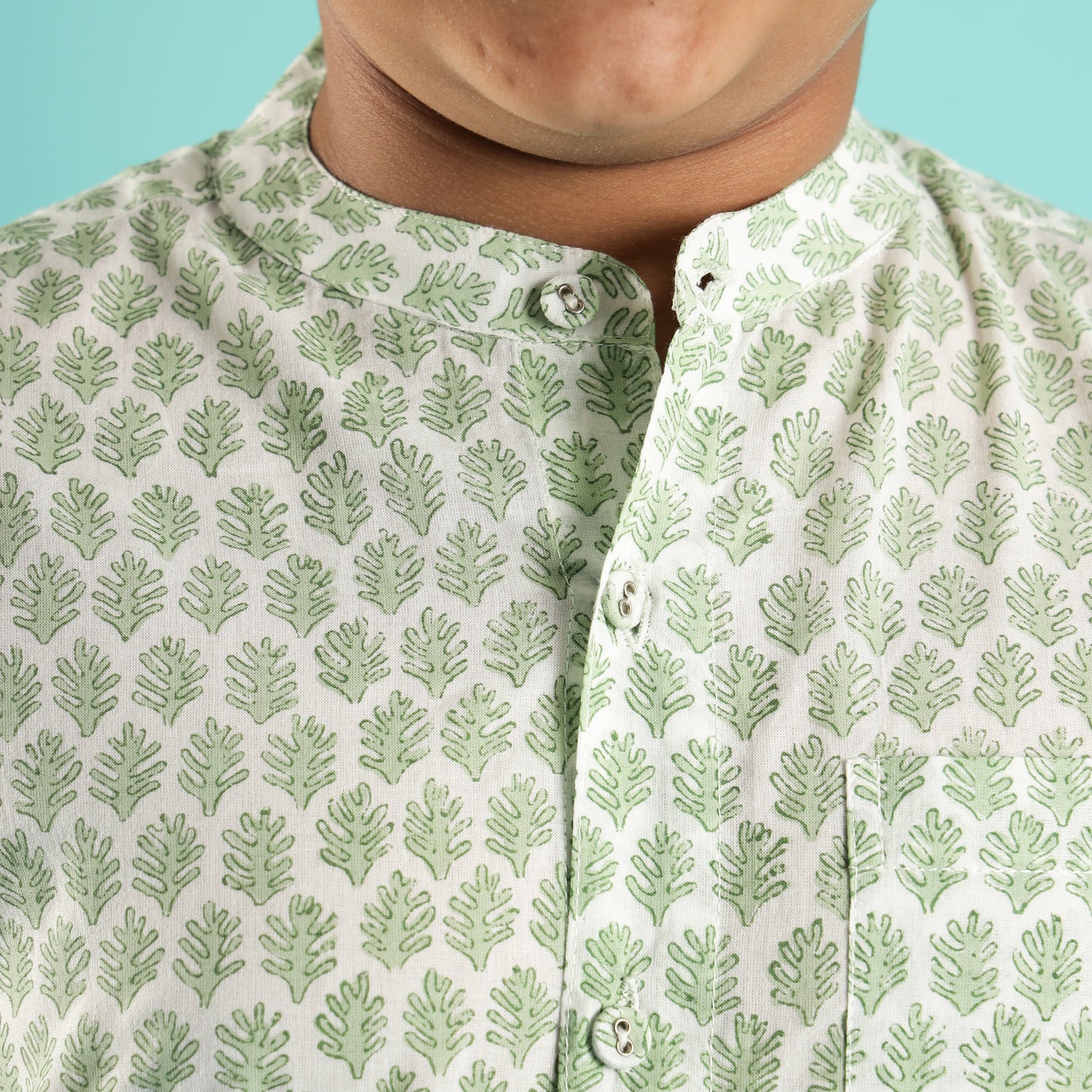 Forest Breeze Design Hand Block Printed Cotton Full Sleeve Shirt for Boys – Sanganeri Kids Wear