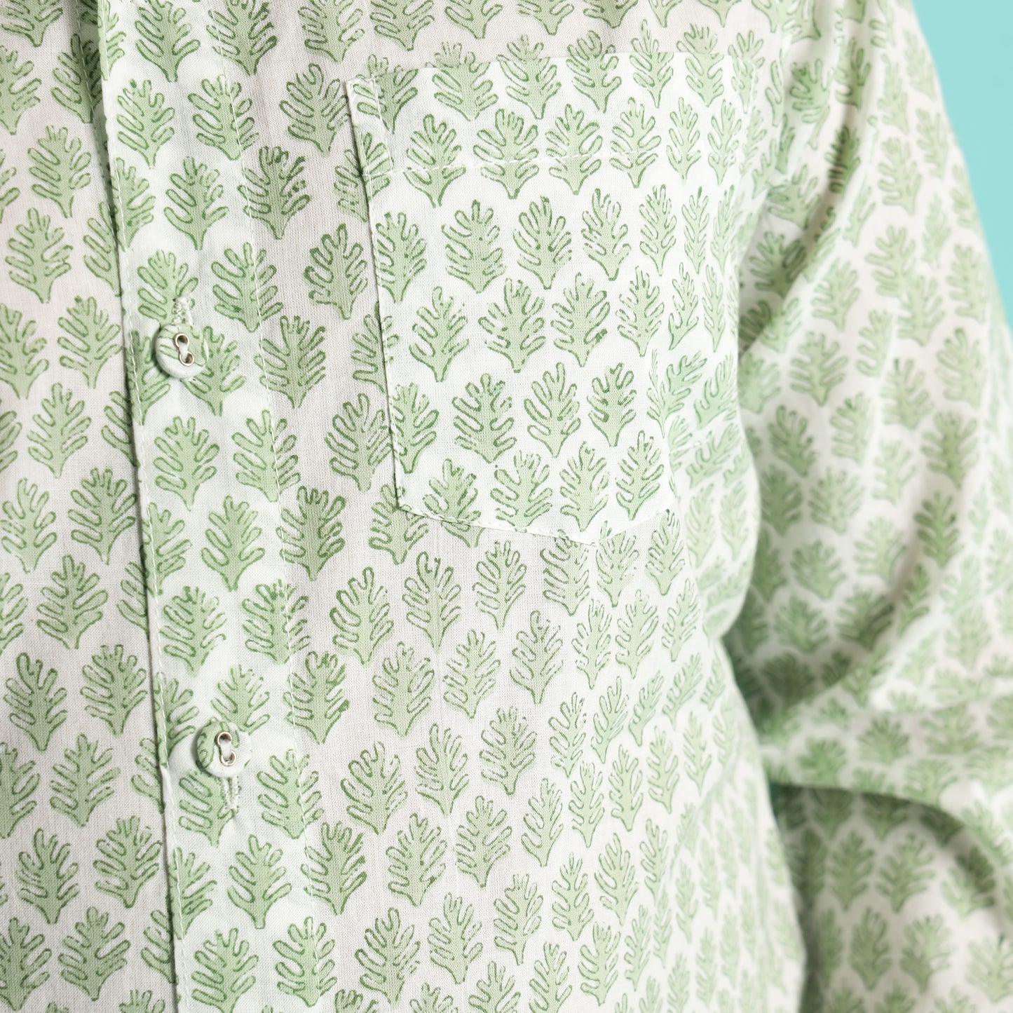 Forest Breeze Design Hand Block Printed Cotton Full Sleeve Shirt for Boys – Sanganeri Kids Wear