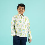Surf Safari Design Hand Block Printed Cotton Full Sleeve Shirt for Boys – Sanganeri Kids Wear