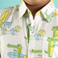 Surf Safari Design Hand Block Printed Cotton Full Sleeve Shirt for Boys – Sanganeri Kids Wear