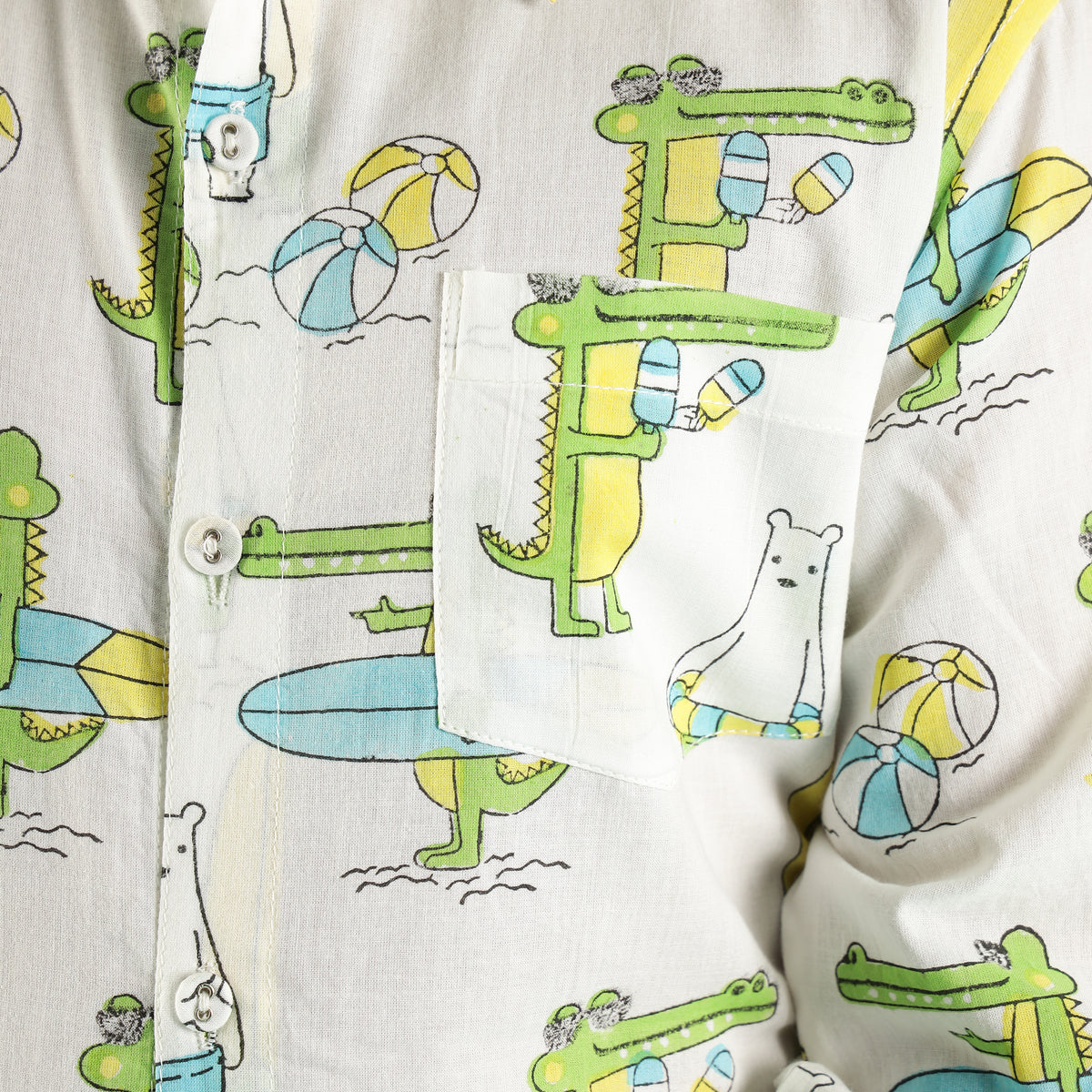 Surf Safari Design Hand Block Printed Cotton Full Sleeve Shirt for Boys – Sanganeri Kids Wear