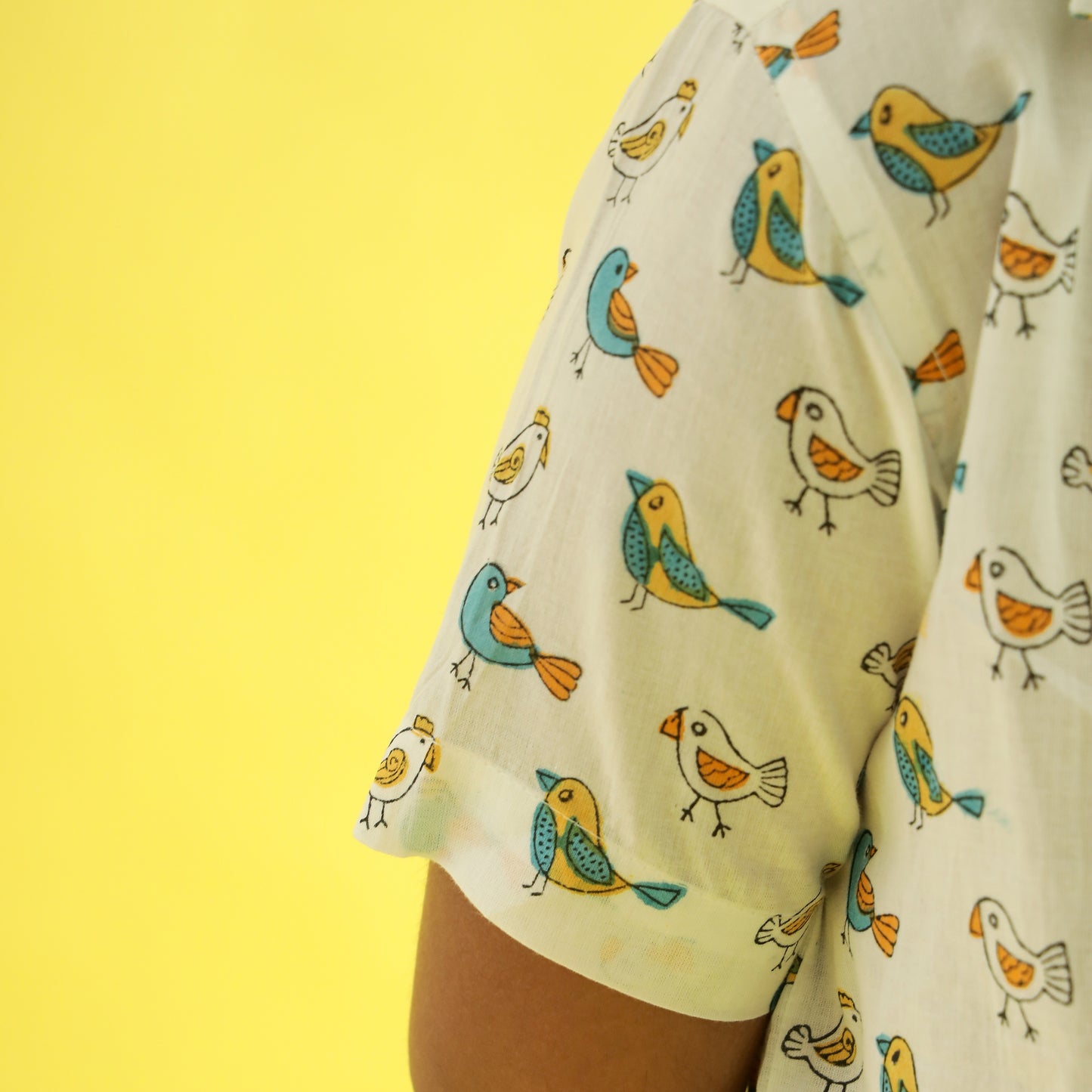 Dino Walk Design Hand Block Printed Cotton Half Sleeve Co-ord Set for Boys