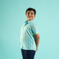 Summer Stripe Design Hand Block Printed Cotton Half Sleeve Shirt for Boys – Sanganeri Kids Wear