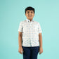 Azure Grids Design Hand Block Printed Cotton Half Sleeve Shirt for Boys – Sanganeri Kids Wear