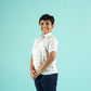 Azure Grids Design Hand Block Printed Cotton Half Sleeve Shirt for Boys – Sanganeri Kids Wear