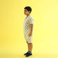 Snail Trail Design Hand Block Printed Cotton Half Sleeve Co-ord Set for Boys