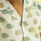 Snail Trail Design Hand Block Printed Cotton Half Sleeve Co-ord Set for Boys