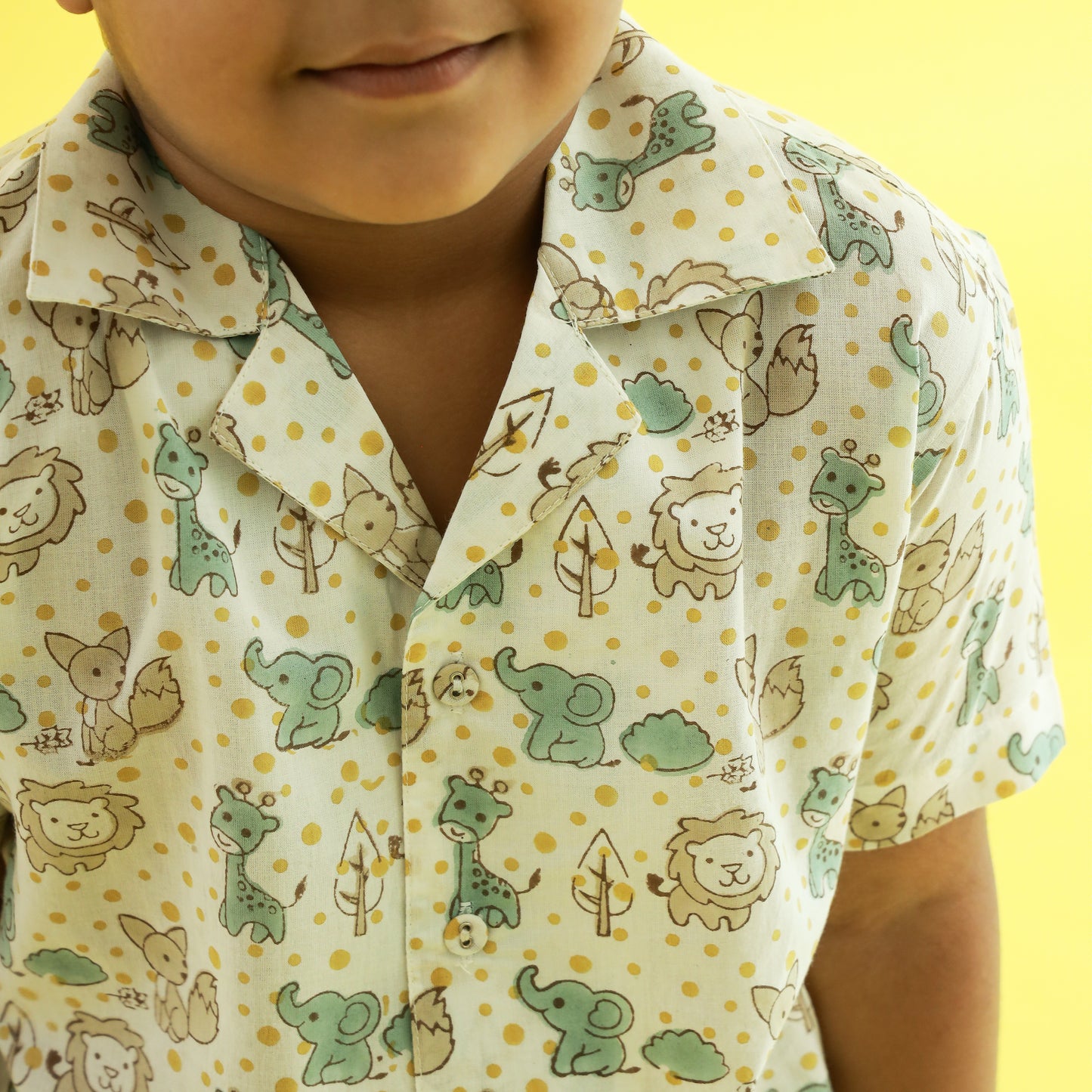 Ocean Adventure Design Hand Block Printed Cotton Half Sleeve Co-ord Set for Boys