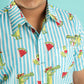 Chill Croc & Melon Design Hand Block Printed Cotton Half Sleeve Shirt for Boys – Sanganeri Kids Wear