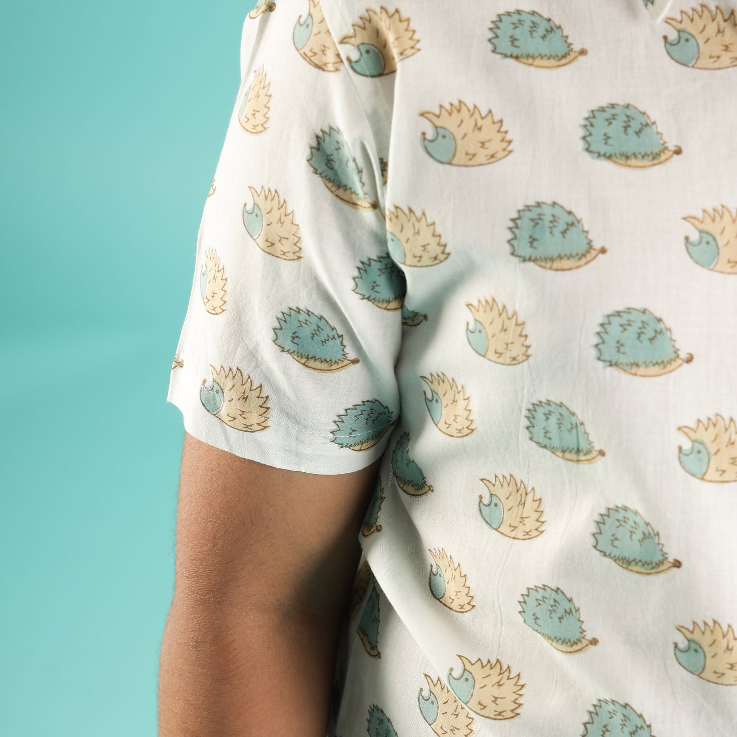 Snail Stroll Design Hand Block Printed Cotton Half Sleeve Shirt for Boys – Sanganeri Kids Wear