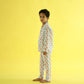 Parade of Elephants Design Hand Block Printed Cotton Night Suit for Boys