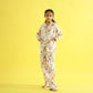 Organic Cotton Night Suit - Owl & Rainbow Print Hand Block Printed  for Girls