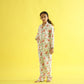 Organic Cotton Night Suit - Owl & Rainbow Print Hand Block Printed  for Girls