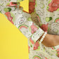 Organic Cotton Night Suit - Owl & Rainbow Print Hand Block Printed  for Girls