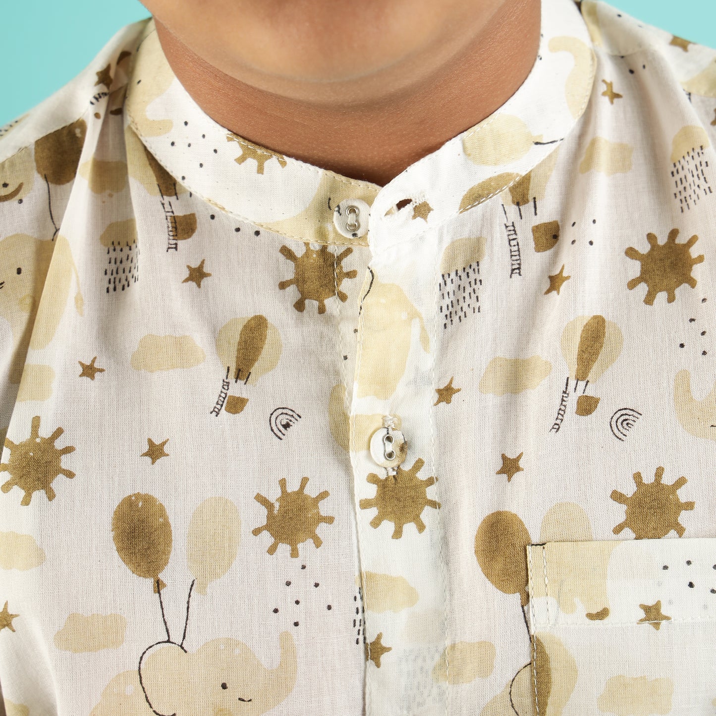 Balloon Dreams Design Hand Block Printed Cotton Half Sleeve Shirt for Boys – Sanganeri Kids Wear