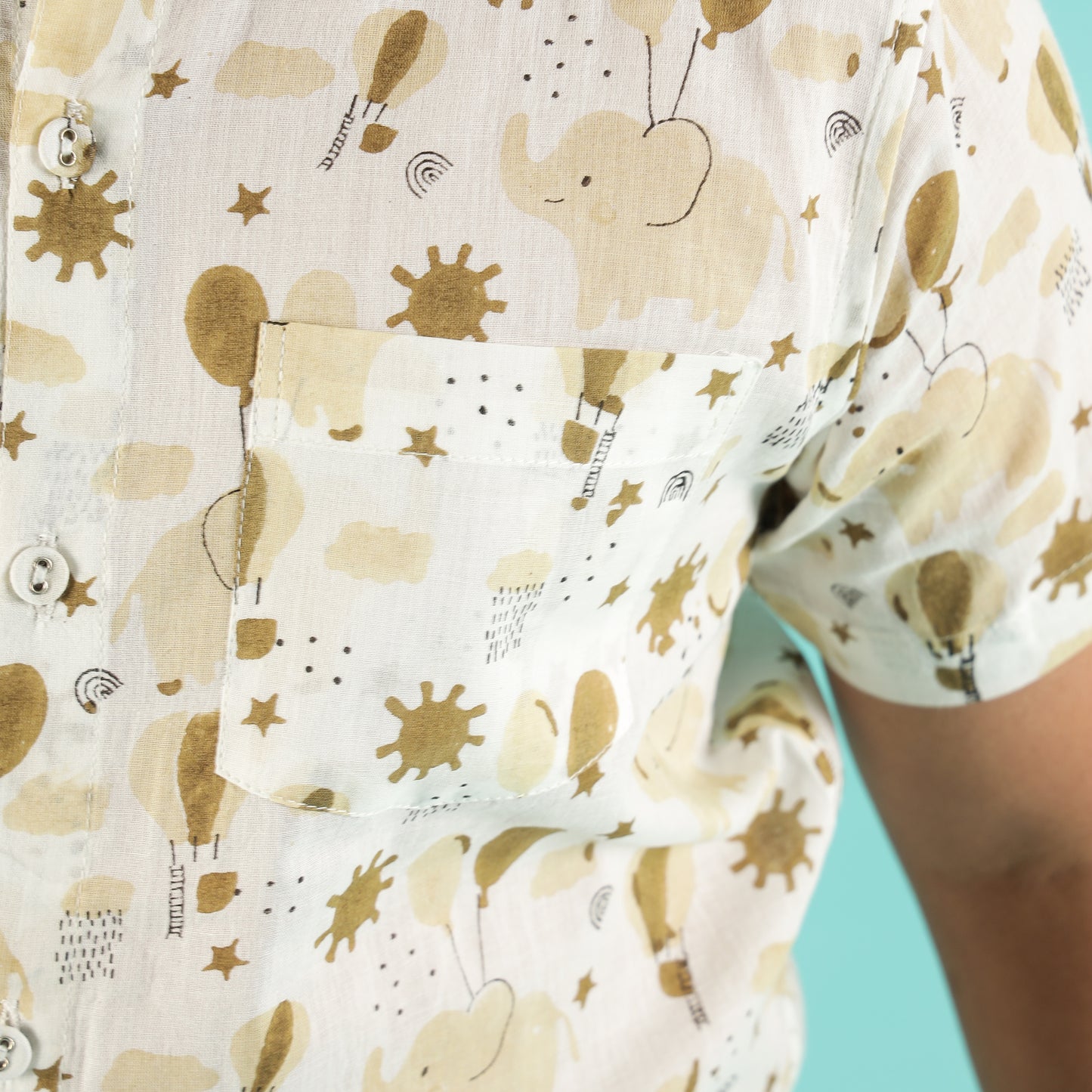 Balloon Dreams Design Hand Block Printed Cotton Half Sleeve Shirt for Boys – Sanganeri Kids Wear