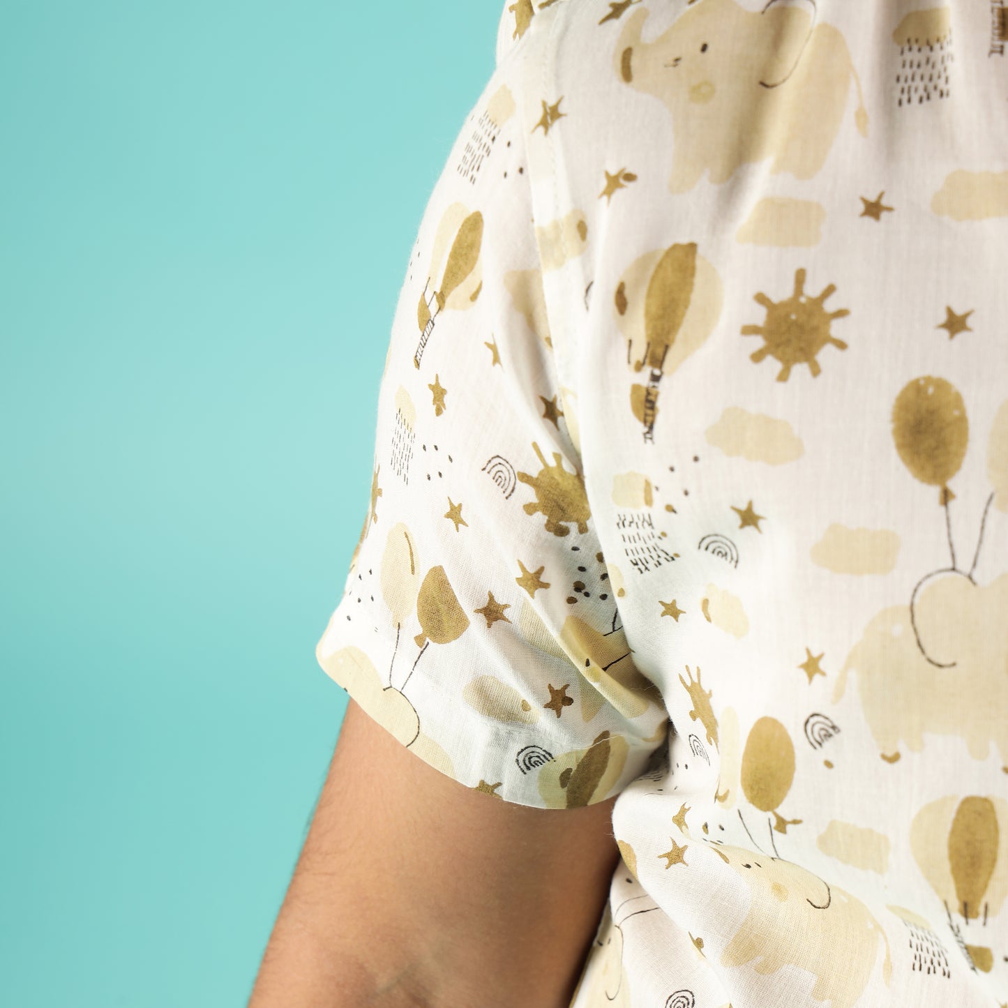 Balloon Dreams Design Hand Block Printed Cotton Half Sleeve Shirt for Boys – Sanganeri Kids Wear
