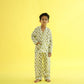 Sleepy Elephants Design Hand Block Printed Cotton Night Suit for Boys