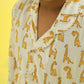 Giraffe Design Hand Block Printed Cotton Night Suit for Boys