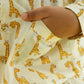 Giraffe Design Hand Block Printed Cotton Night Suit for Boys
