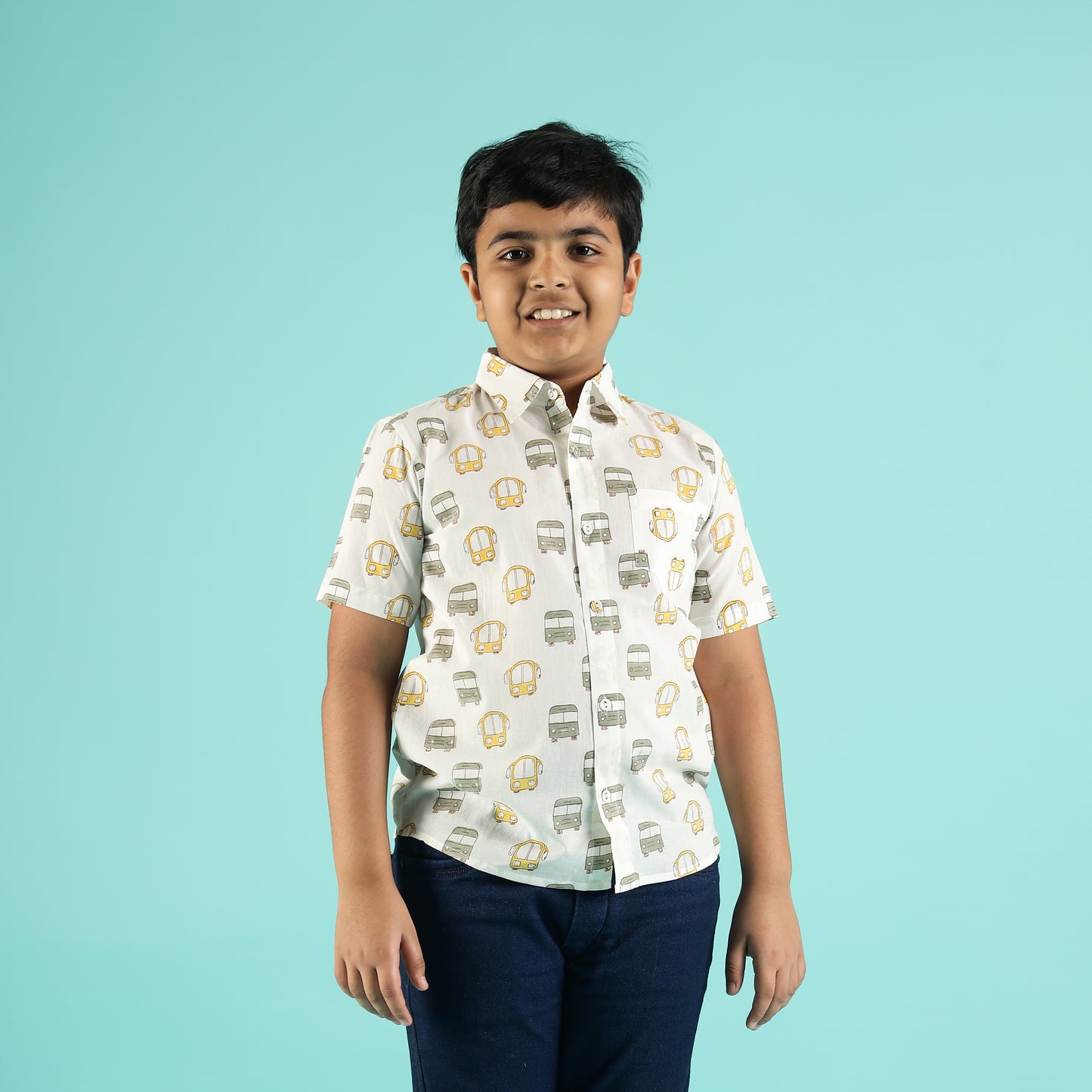 Busy Roads Design Hand Block Printed Cotton Half Sleeve Shirt for Boys – Sanganeri Kids Wear