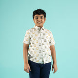 Busy Roads Design Hand Block Printed Cotton Half Sleeve Shirt for Boys – Sanganeri Kids Wear