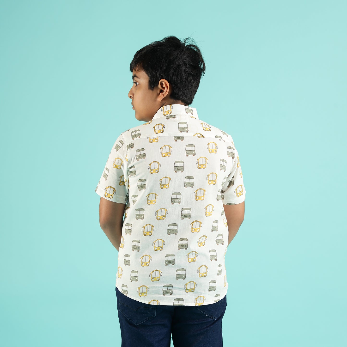 Busy Roads Design Hand Block Printed Cotton Half Sleeve Shirt for Boys – Sanganeri Kids Wear