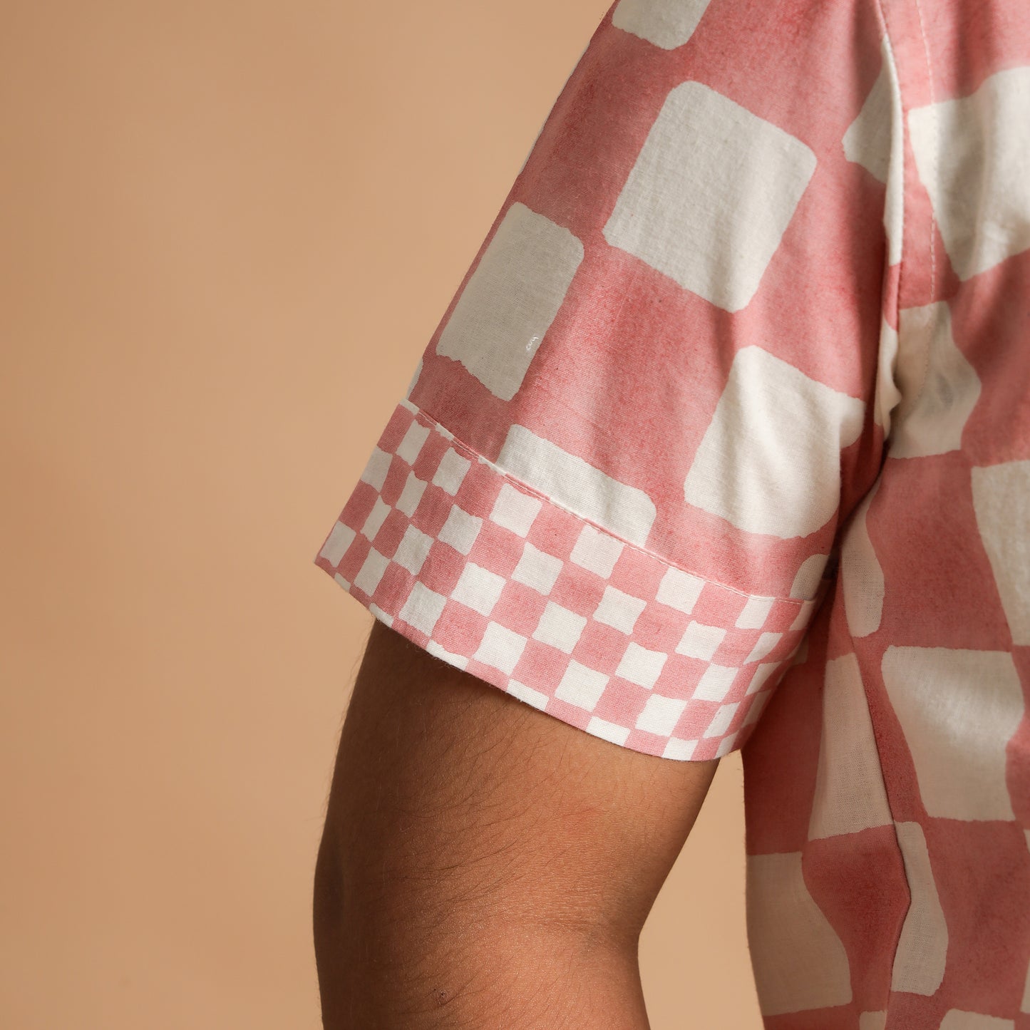 Candy Checks Design Hand Block Printed Cotton Half Sleeve Co-ord Set for Boys
