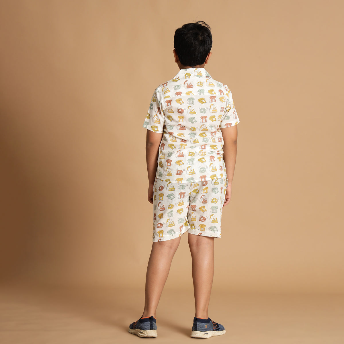 Suggested & Vintage Design Hand Block Printed Cotton Half Sleeve Co-ord Set for Boys