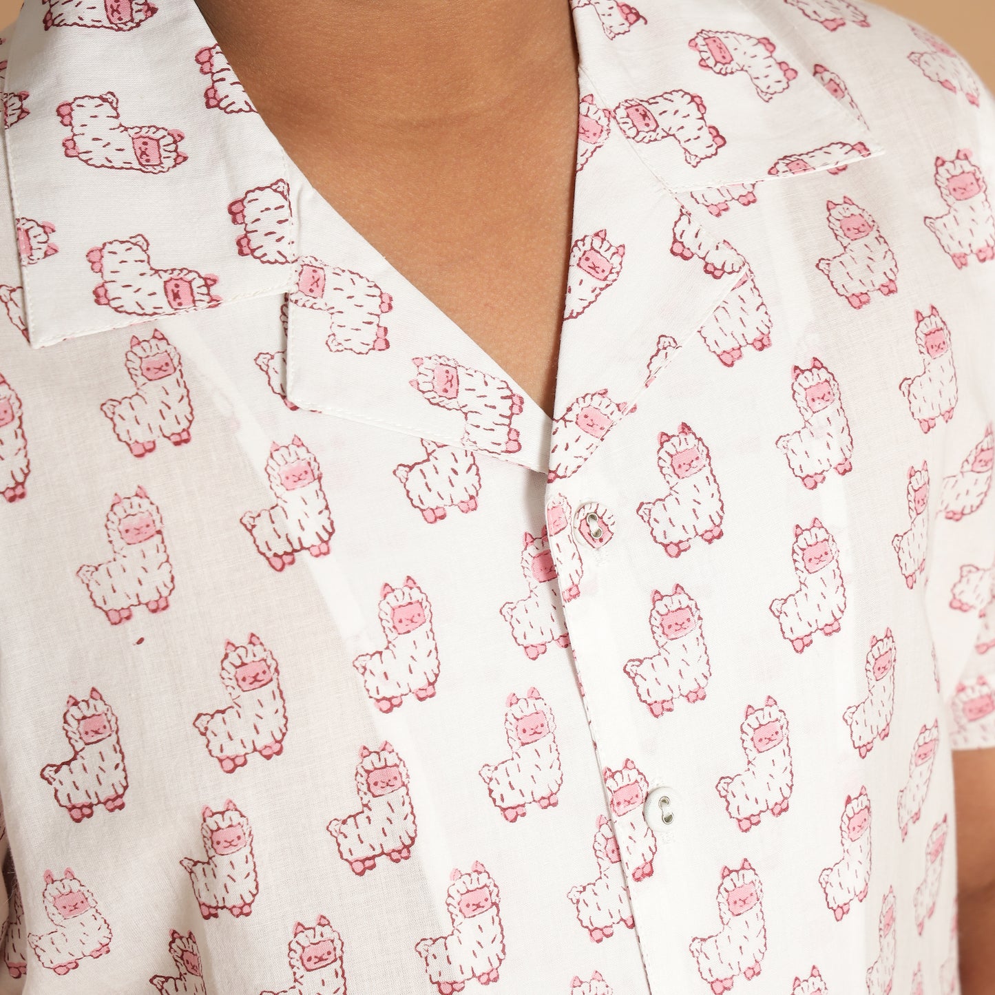 Cute Owl Design Hand Block Printed Cotton Half Sleeve Co-ord Set for Boys