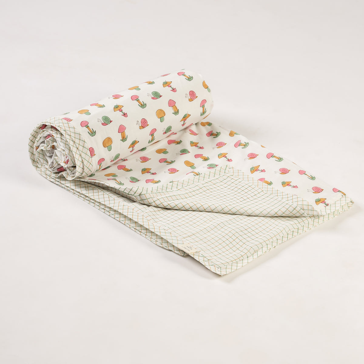 Forest Friends Design Hand Block Printed Cotton Swaddle Blanket