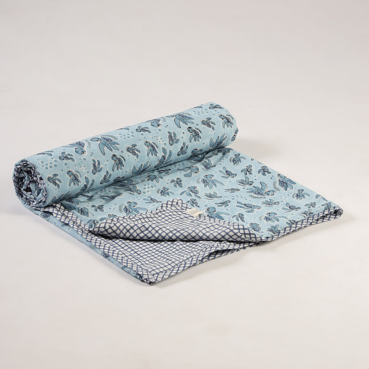 Aqua Wanderer Design Hand Block Printed Cotton Swaddle Blanket