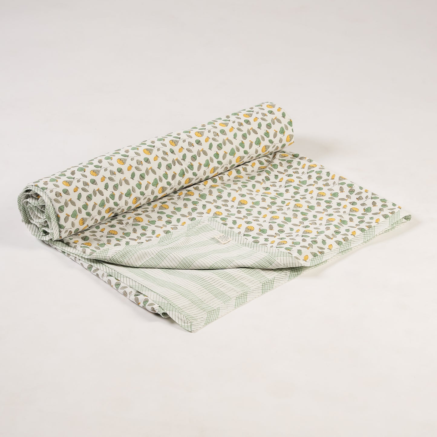 Green Meadow Design Hand Block Printed Cotton Swaddle Blanket
