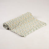 Green Meadow Design Hand Block Printed Cotton Swaddle Blanket