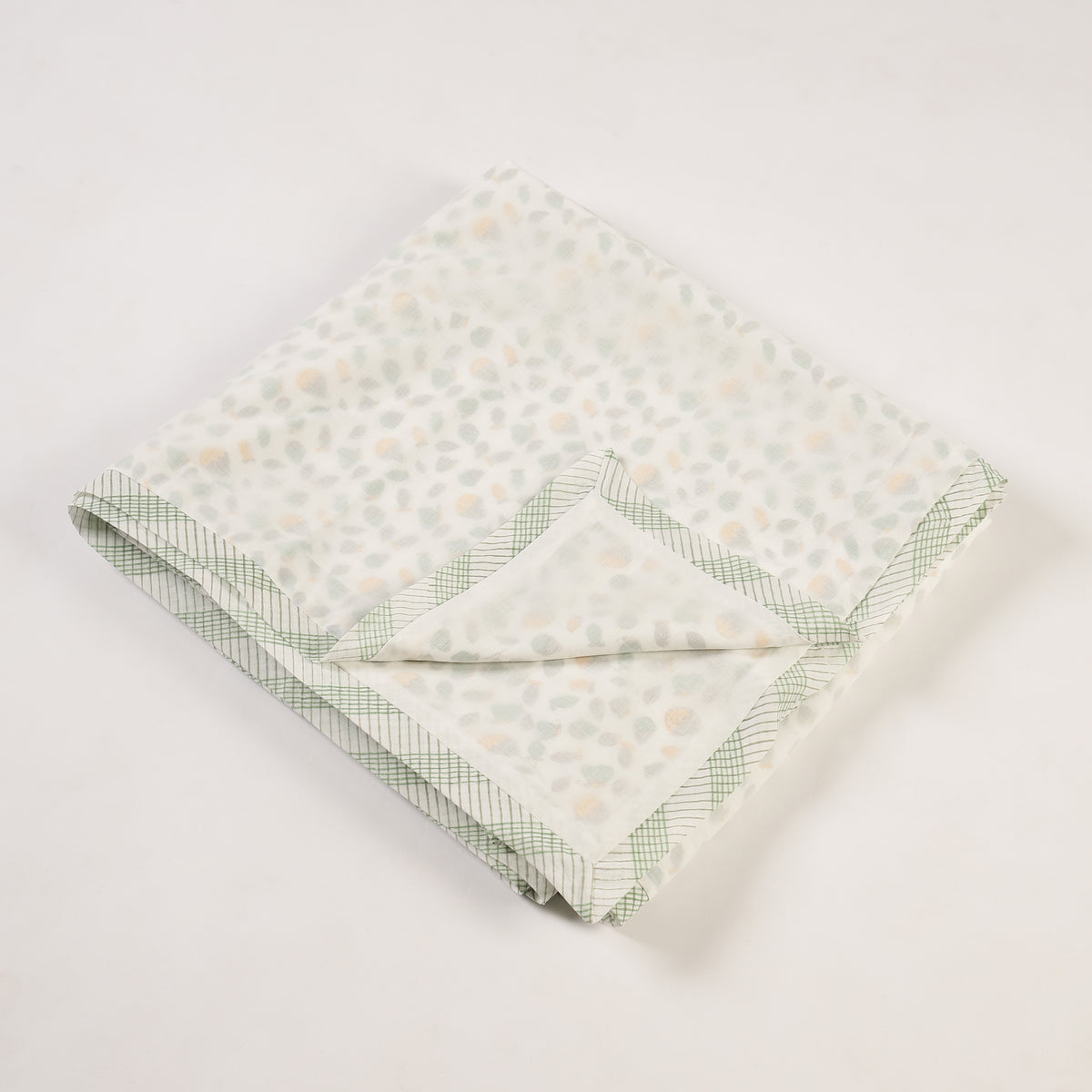 Spring Sprout Design Hand Block Printed Cotton Swaddle Blanket