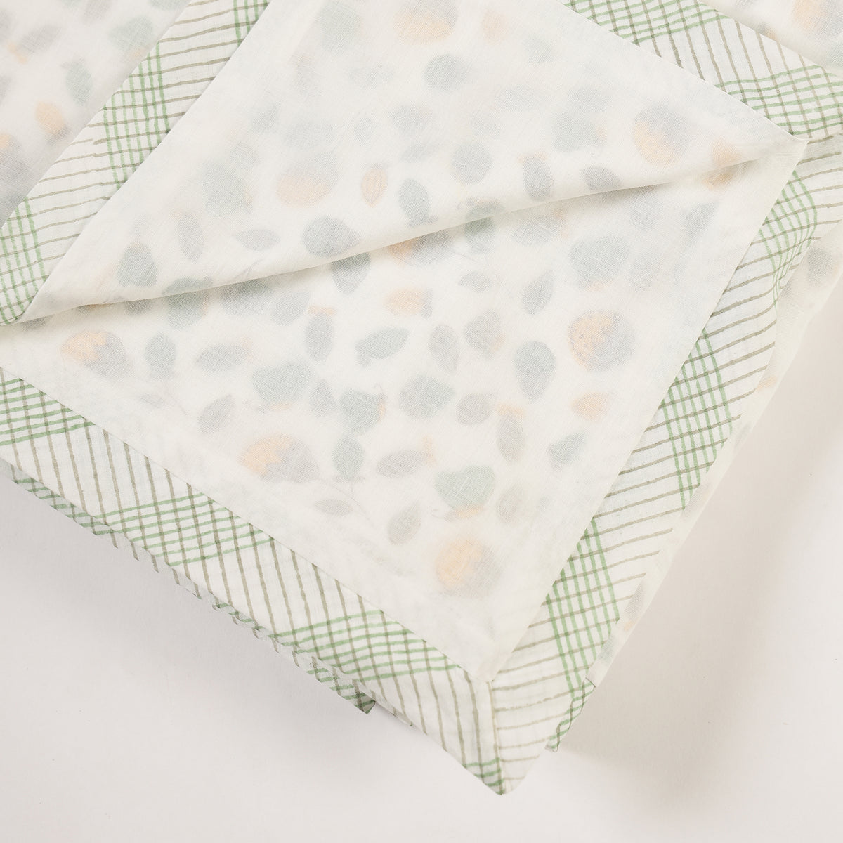 Spring Sprout Design Hand Block Printed Cotton Swaddle Blanket
