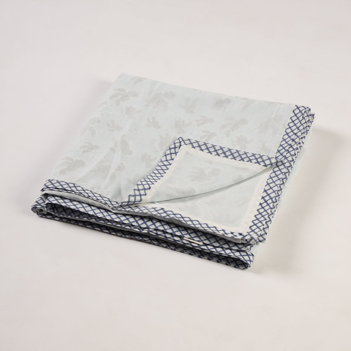Midnight Border Design Hand Block Printed Cotton Swaddle Blanket