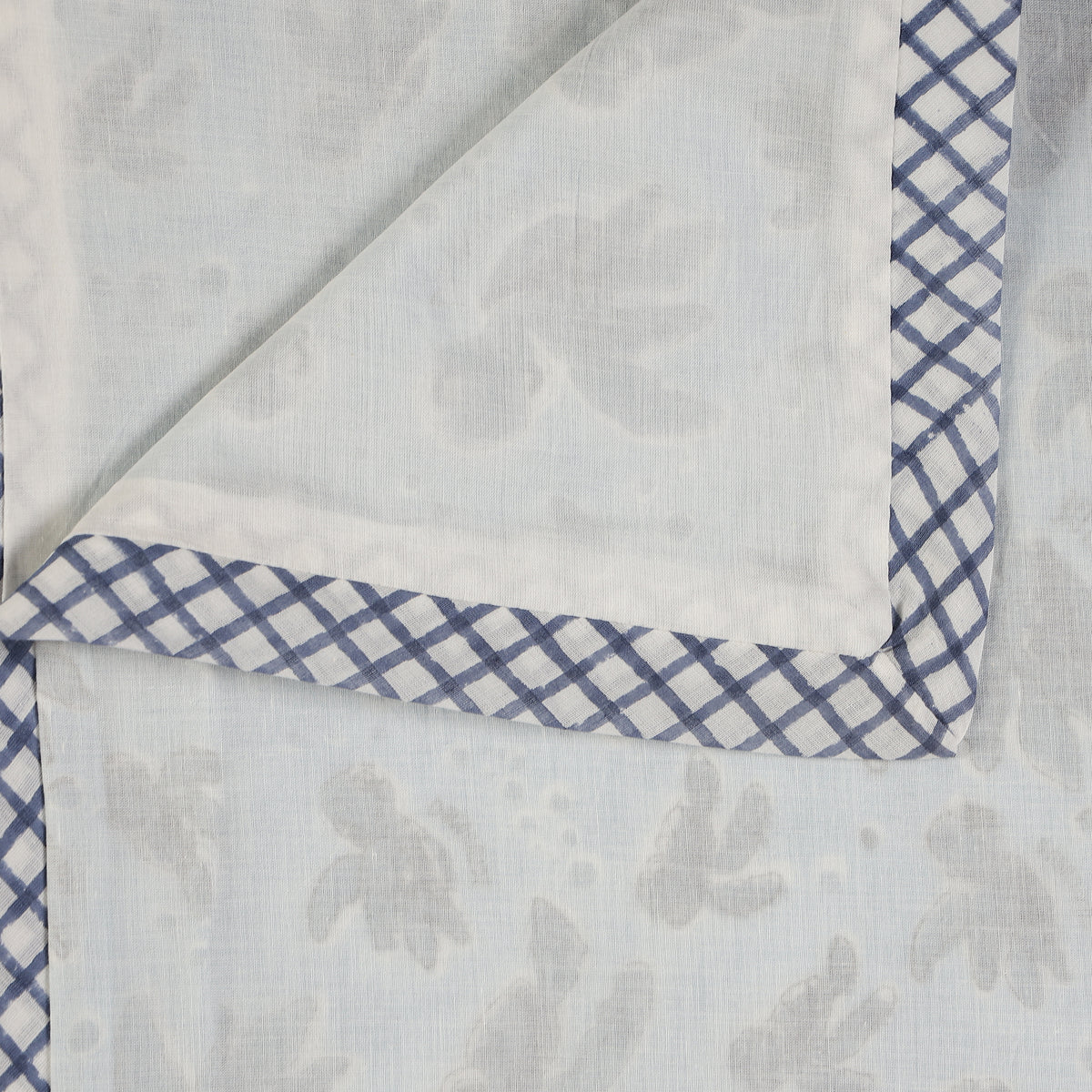 Midnight Border Design Hand Block Printed Cotton Swaddle Blanket