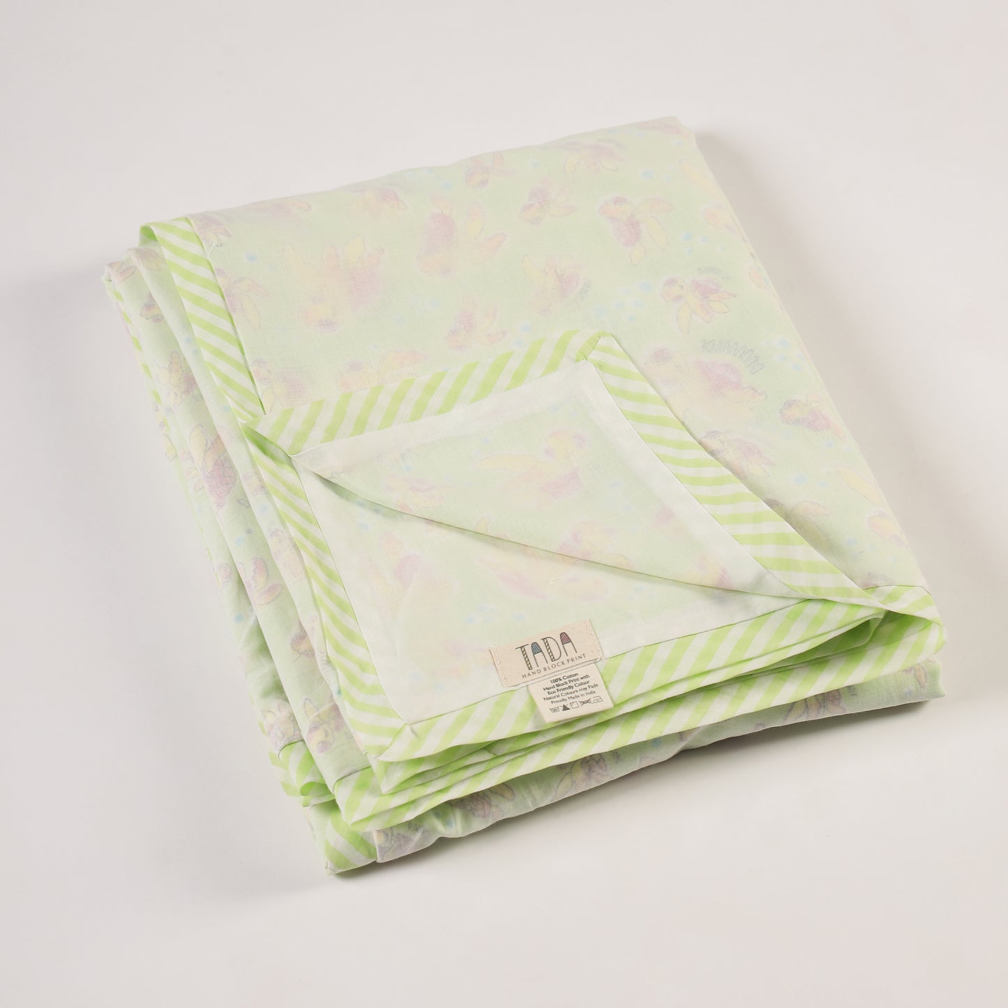 Ocean Buddies Design Hand Block Printed Cotton Swaddle Blanket