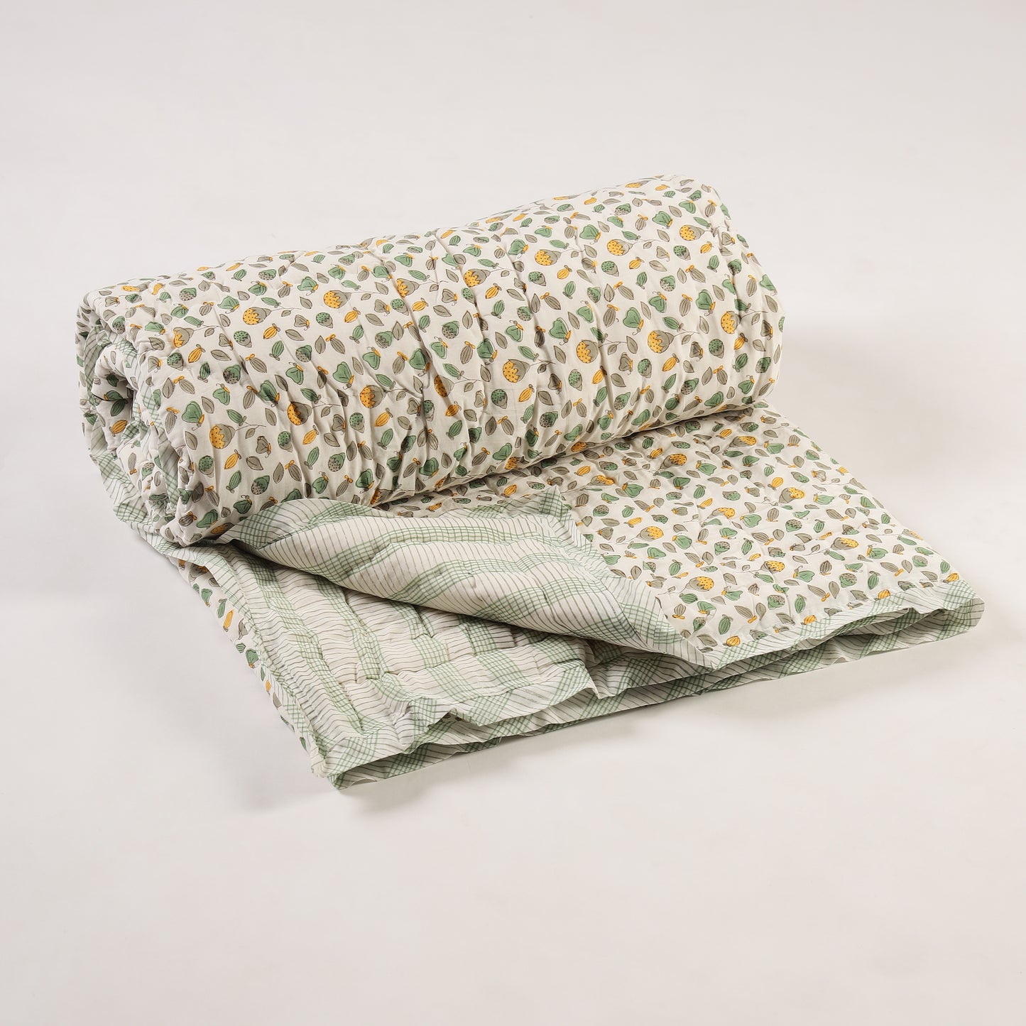 Fresh Citrus Garden Design Hand Block Printed Cotton Swaddle Blanket